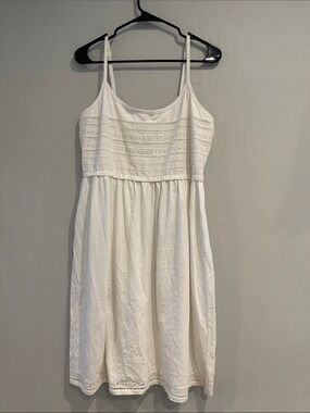NWT Caslon White Eyelet Spaghetti-Strap Sundress Size Large